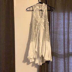 Free people lace high neck mini dress